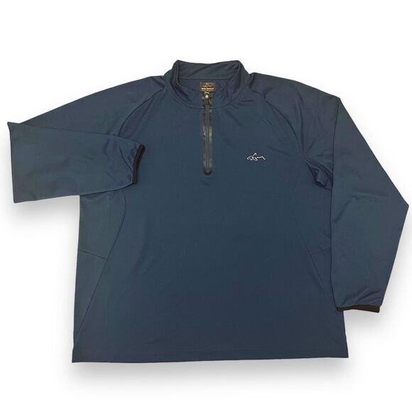 Greg Norman PlayDry Pullover‎ Mens XL Blue Quarter Zip *FLAW* - Picture 1 of 8